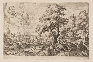 Planche 12, fra Landskaber med scener fra Det Gamle og Det Nye Testamente og Ovids Metamorfoser