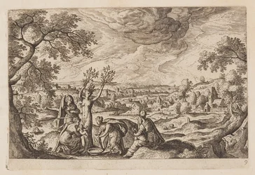 Planche 9, fra Landskaber med scener fra Det Gamle og Det Nye Testamente og Ovids Metamorfoser