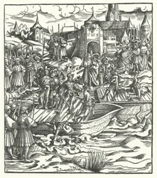 Henrettelse af lederne af et oprør mod ærkehertug Maximilians styre i Gent, 1484