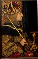 Portræt af Frederik III, den hellige romerske kejser kaldet den fredelige, fra en original fra 1468 (maleri)