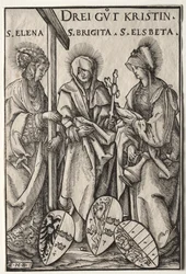 De tre kristne heltinder: Saints Helen, Bridget og Elizabeth