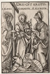 De tre kristne heltinder: Saints Helen, Bridget og Elizabeth.