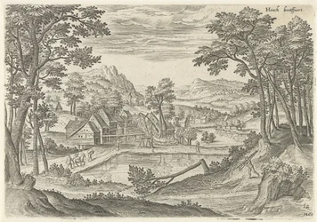 Udsigt over Bosvoorde Hooch bootffort (titel på objekt) Seværdigheder fra Bruxelles-området (serietitel)