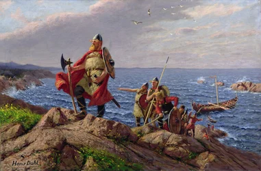 Leif Eriksson Discovers America (olie på lærred)