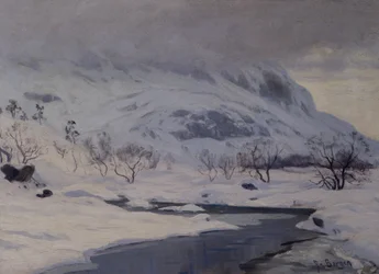 Bjerglandskab, vinter