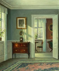Et interiør (olie på lærred)