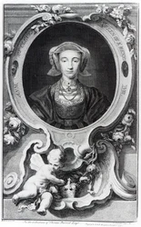 Anne af Cleves, graveret af Jacobus Houbraken, 1740