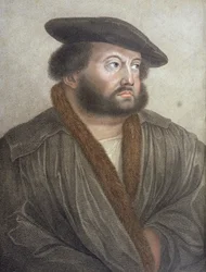 Portræt af Hans Holbein (14978-1543) graveret af Francesco Bartolozzi (1727-1815)