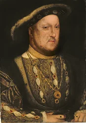 Portræt af Henrik VIII (1491-1547) ca. 1536 (kobber)