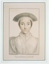 Portræt af dronning Anne af Cleves (1515-57) graveret af Francesco Bartolozzi (1727-1815) udgivet 1796