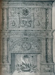 Tegning af skorstensstykke, c1537