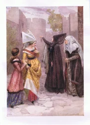 Hav medlidenhed, I gamle sten, med disse spæde børn, som misundelsen har indmuret i jeres mure (Kong Richard III), fra Shakespeares samlede værker, udgivet af George Harrap & Co Ltd, 1920