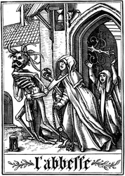 Abbedissen besøgt af døden, 1538