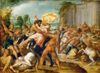 Herkules befrier Dejaneira fra kentauren Eurytion (kobber)