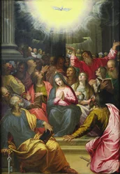 Helligåndens nedstigning, 1594-95 (olie på kobber)