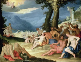 Tørken under Phaetons Journey with the Sun, 1604 (olie på kobber)
