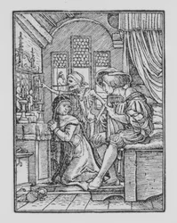 Nonnen, fra Dødedansen, ca. 1526, udgivet 1538.