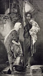 Egyptiske kvinder tegner vand