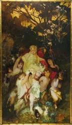Moderne Amoretti, Triptykon, centralpanel, 1868.