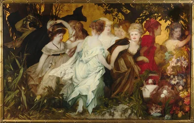 Modern Amoretti, Triptykon, venstre panel, 1868.