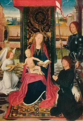 Jomfruen og barnet med en engel, c1480