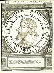 Henrik VI, illustration fra de mest autentiske billeder af de gamle romerske kejsere i øst og vest, træsnit af Rudolph Wyssenbach, trykt af Andreas Gesner, Zürich, 1