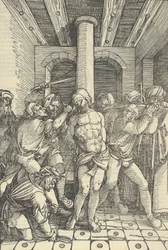 Kristus pisket, fra spejl af vor Herre Jesu Kristi lidenskab, 1507.