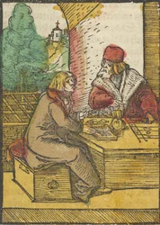 Lignelsen om den rige mand og husholdersken, 2, fra Das Plenarium, 1517.