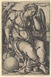 Melankoli, ca. 1500-50 (gravering)