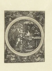Mucius Scaevola med højre hånd i ilden