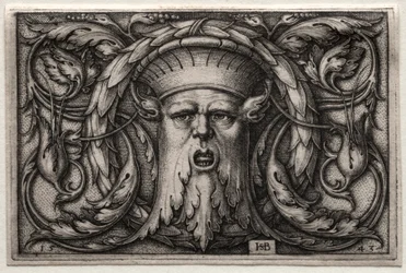 Ornament af Satyrs hoved og krans, 1543.