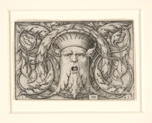 Panel med en Mascaron (pynt med en maske)