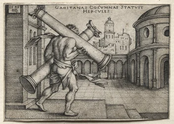 The Labors of Hercules: Hercules Carrying the Columns of Gades, 1545.