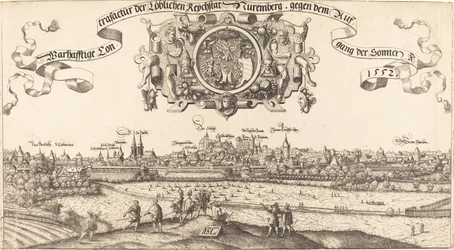 Udsigt over Nürnberg fra øst [midtsektion], 1552.