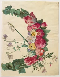 Blomsterkrans fra albummet Gottorfer Codex, ca.1650 (gouache på pergament)