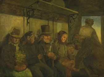 Rejsende i en tredjeklasses kupé