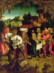 Halshugningen af St. Paul, fra en polyptykon, der skildrer Scener fra SS