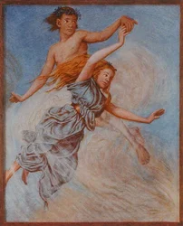 August, illustration fra "Festkalender" udgivet i Leipzig ca. 1910 (farvelitografi)