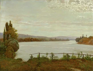 Morgen ved Øvre Rhinen nær Säckingen