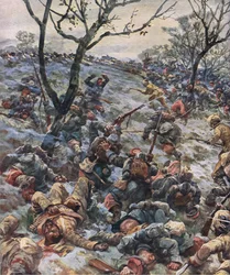 Sammenbruddet af den franske frontlinje, fra The Illustrated History of the World War 1914-1915 pub. af Union Berlagsefellfchaft