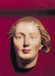Hoved af en helgen, ca. 1520 (malet træ)