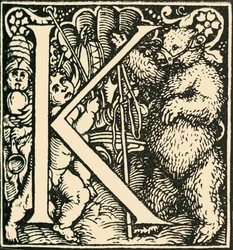 K - Et alfabet af Hans Weiditz, c1520-1521, 1908.