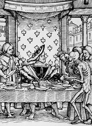 Døden og kongen, fra Dødedansen, gravering af Hans Lutzelburger, ca. 1538