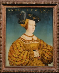 Anna af Ungarn, søster til kong Ludwig af Ungarn og hustru til kejser Ferdinand I, bror til kejser Karl V ... (maleri på træ)