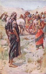 Elijah og Akab, illustration fra Pictures That Teach The Crown Series, 1920