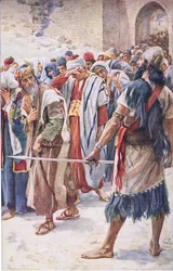 Babylons fanger, illustration fra Pictures That Teach The Crown Series, 1920