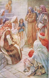 Det lille barn i midten, illustration fra Harold Copping Pictures: The Crown Series, ca. 1920