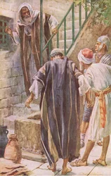 Budbringerne til Peter, illustration fra Harold Copping Pictures: The Crown Series, ca. 1920