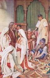 The Preaching of Agabus, illustration fra Harold Copping Pictures: The Crown Series, c.1920