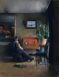 Blåt interiør. 1883